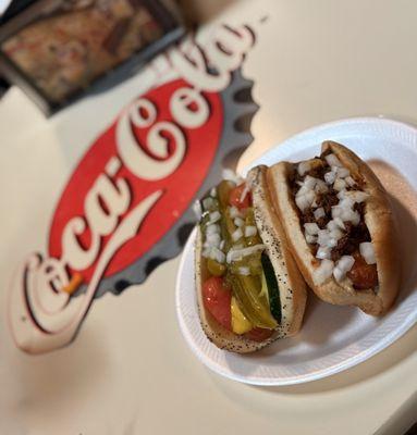 Chicago and Chili Hot Dogs