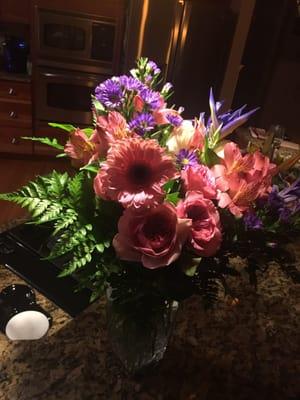 A little dark of a pic but flowers are beautiful!