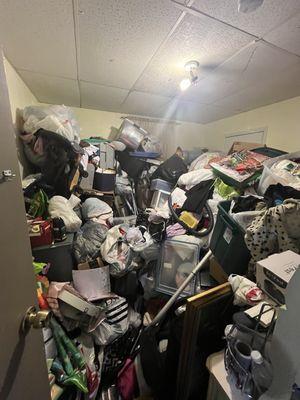 Before clean out!! (Was a tenants storage room/space in the home!!)