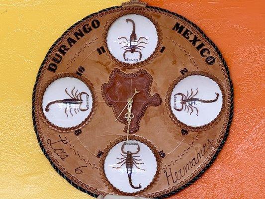 The famous Scorpion Clock at Los 6 Hermanos.