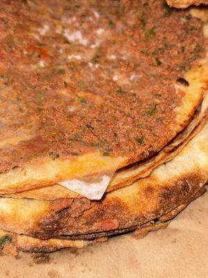 Up close with delicious fluffy meat lahmajun