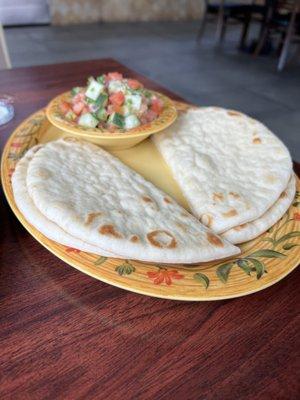 Falafel plate came with pita and cucumber salad