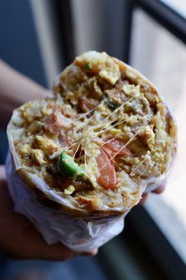 OG burrito with added jalapeño, onion, bell pepper, and tomato! So good!