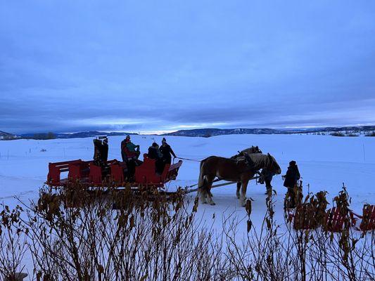 Winter haymaker sleigh ride