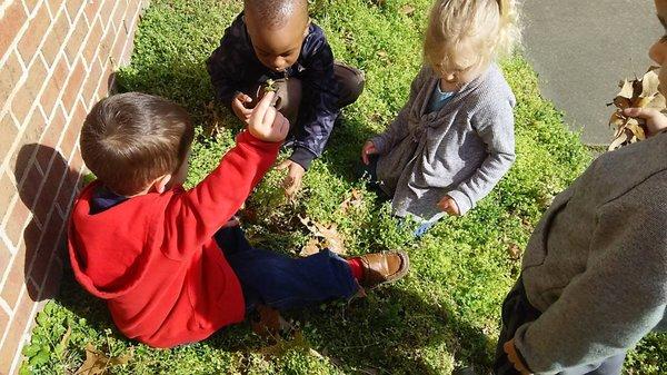 Imaginations at work as they explore on the play ground