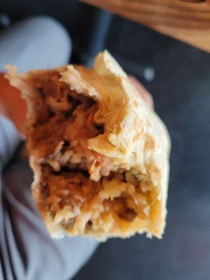 Steak Burrito did not have steak after 7 bites... I finished the burrito and never got any steak...