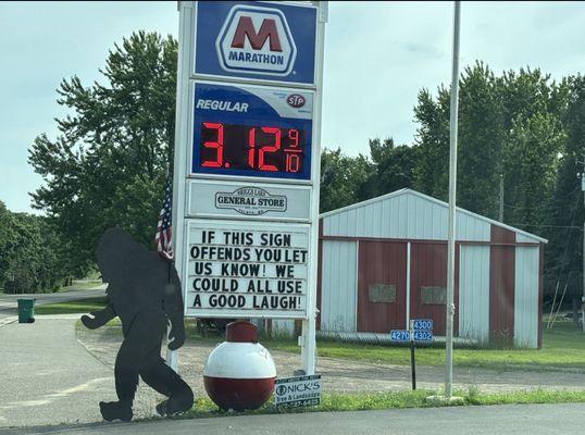 Message in front of business.