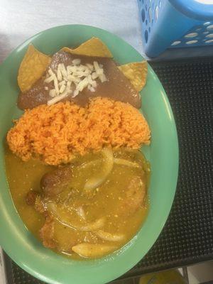 Chuleta salsa verde puerco