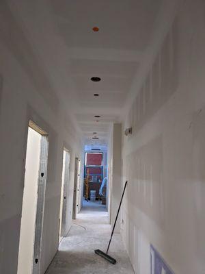 Finished ready for paint ceilings and walls at European Wax Center