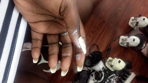 They did my nails first and didn't let me dry before I did my pedicure. The nail polish got on my hands and they refused to clean it off!!!