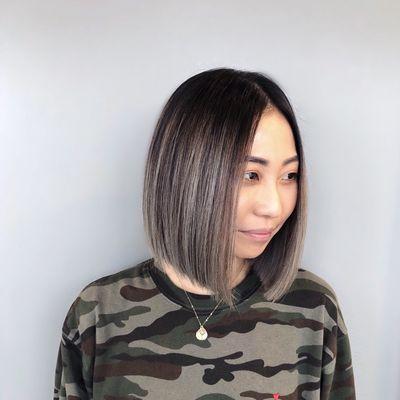 Shadow root for low maintenance and blunt cut bob. Yas.