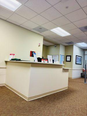 Front desk. But slow process