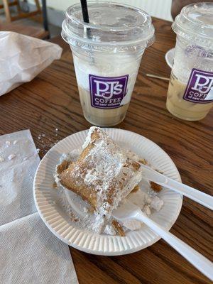 Beignet and cold brew