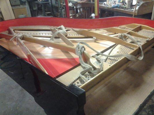 New soundboard with new bridge roots