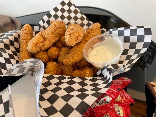 Chicken Strip Meal with Tater Tots
