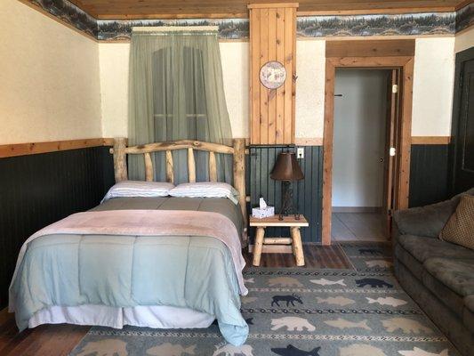 Our cozy guest cottages provide private lodging with a spacious, modern bathroom.