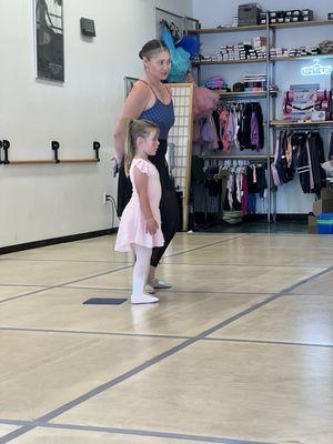 Ms. Athena engaging my daughter and teaching her