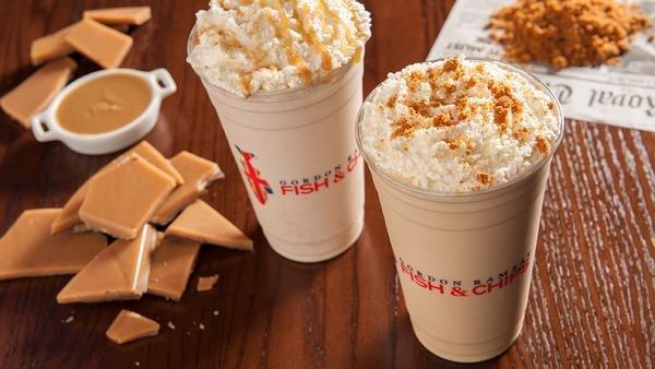 Gordon Ramsay Fish n Chips at Silver Legacy Resort Hotel & Casino in Reno, NV. Sticky Toffee Shakes