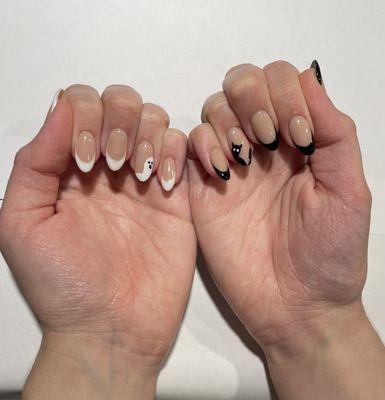 Halloween nails (dip + gel design) Done by Wendy