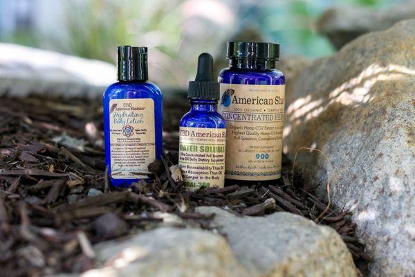 Hydrating Lotion, Water Soluble Hemp Oil and Concentrated Hemp Oil Capsules