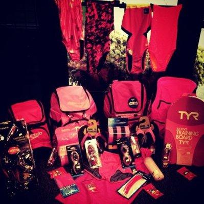 TYR Pink! A portion of all sales are donated to the Breast Cancer Research Foundation.