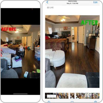 Master bedroom decluttered and cleaned