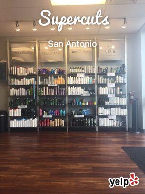 Wall of hair products