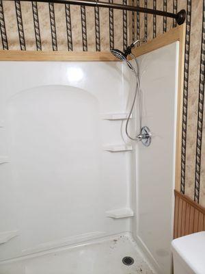 new shower and valve once tub was removed