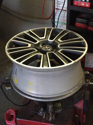 Getting a flat tire repaired.