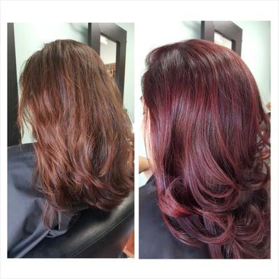 All over color with balayage highlights