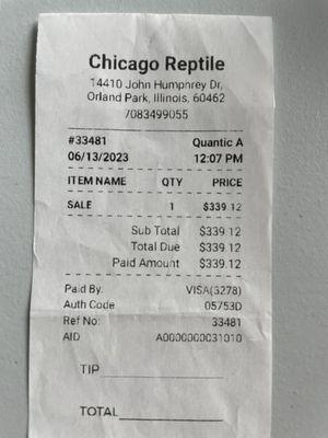 Store Receipt