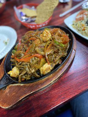 Shrimp fajitas