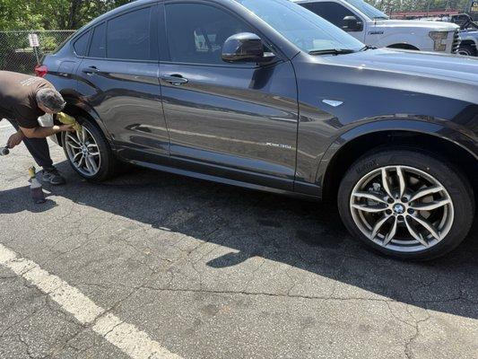 Owner replaced all 4 tires and took time to clean up my wheels at the end! 10/10 price is unbeatable