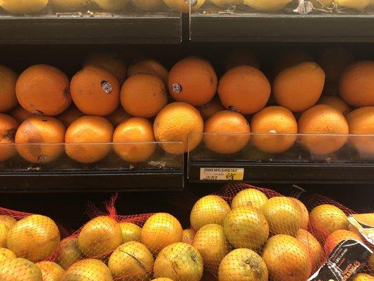 The oranges are not jam packed in there, they're rotting and those are soft spots.