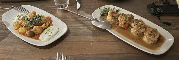 Sachetti (left) and gamberetti (right)