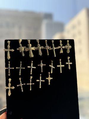 14 karat Gold and Diamond Cross Pendants