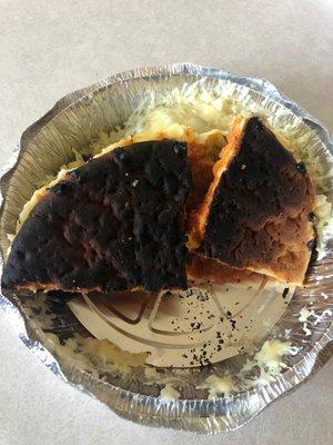 Double cheese pizza was order for kid and it was very badly burnt , it's completely burnt and inedible