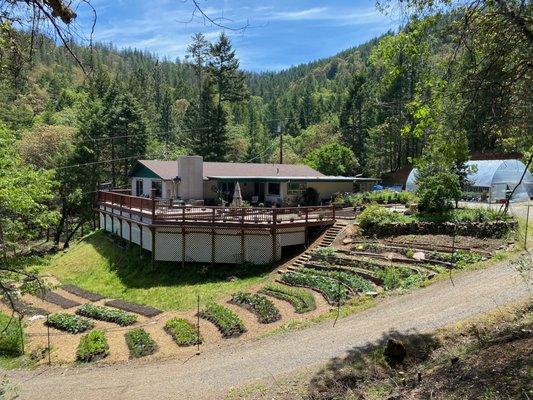 Terraced garden at the farm house