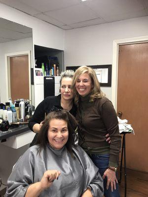 Slight curls (me in the brown sweater)