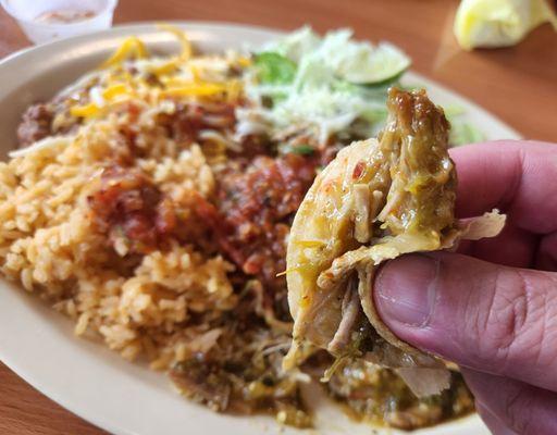 Delicious close up of the Chile Verde.