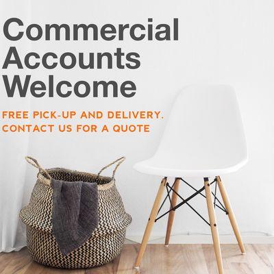 Contact us for a quote! Commercial accounts get free pick-up & delivery and the ability to pay online