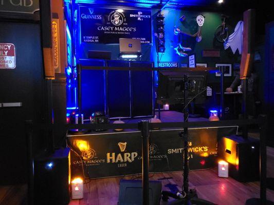 DJ Paul Roy Karaoke stage setup.