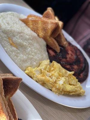 Bologna breakfast with cheese eggs
