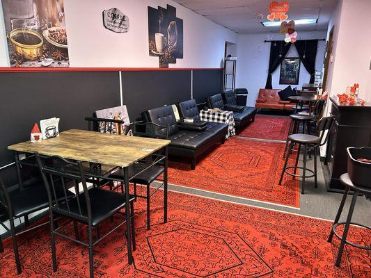 Comfortable seating area.