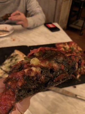 Original black pie close up