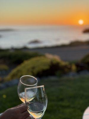 Enjoying the sunset view from the Adirondack chairs on the lawn