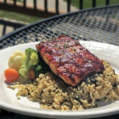 Cranberry bbq glazed salmon