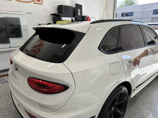 Getting the Tint done on the Bentley Bentayga Hybrid