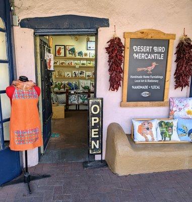 Desert Bird Mercantile Storefront. Patio Market in Old Town Albuquerque.