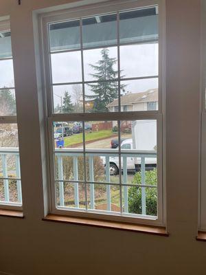 Inside area of front three windows